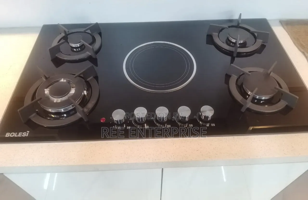 90cm Bolesi Hob 4 Gas Burners +1 Infrared Electric With Gas Sensor