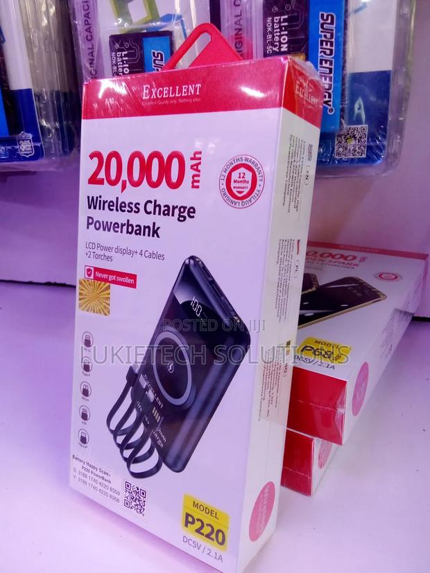 Wireless Charge Powerbank 4 Attached Cables, 20000mah - thumbnail 2
