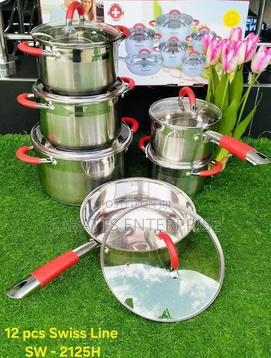 Signature 12pcs Induction Base Stainless Cookware With Glass Lid
