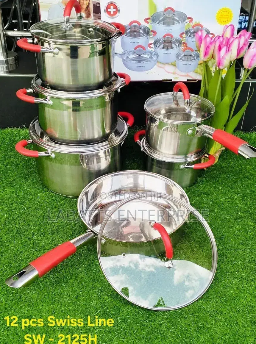 Signature 12pcs Induction Base Stainless Cookware With Glass Lid