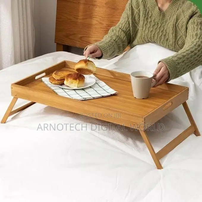Breakfast In Bed Foldable Bamboo Tray