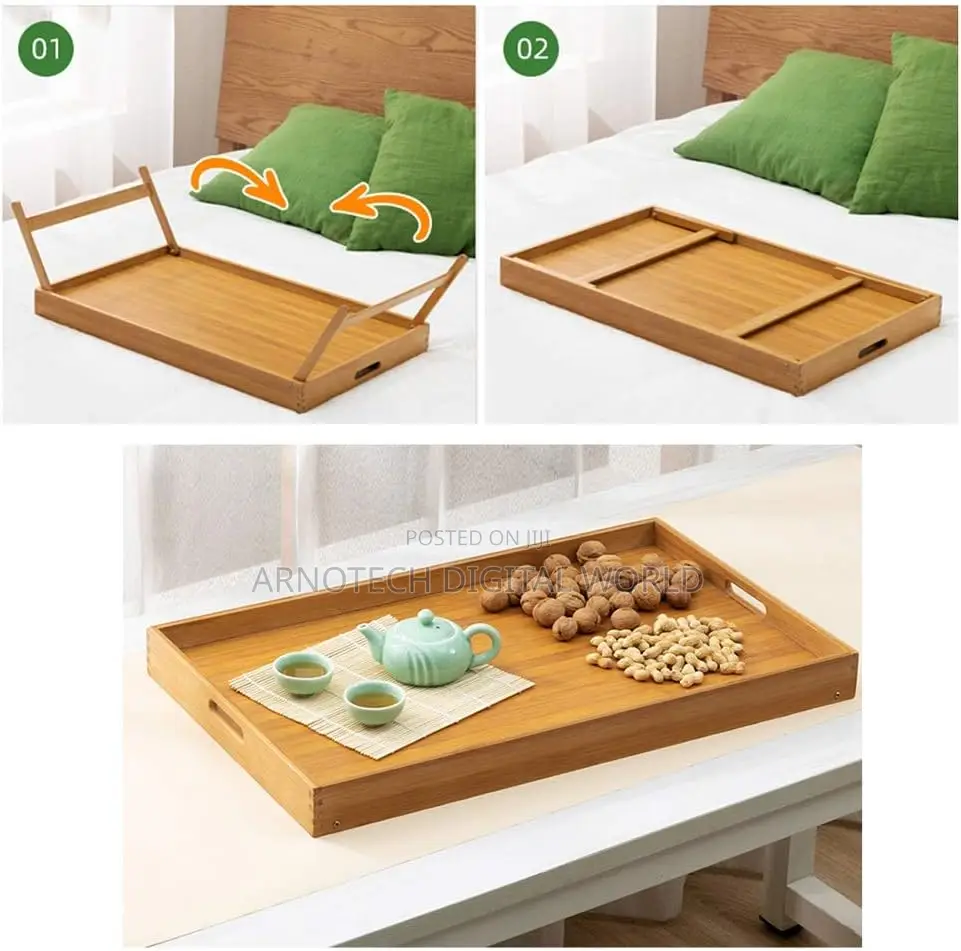 Breakfast In Bed Foldable Bamboo Tray