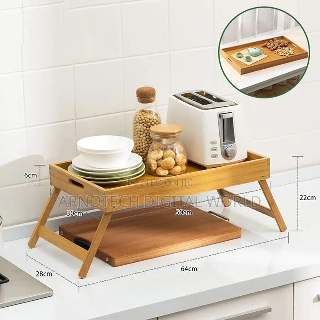 Breakfast In Bed Foldable Bamboo Tray