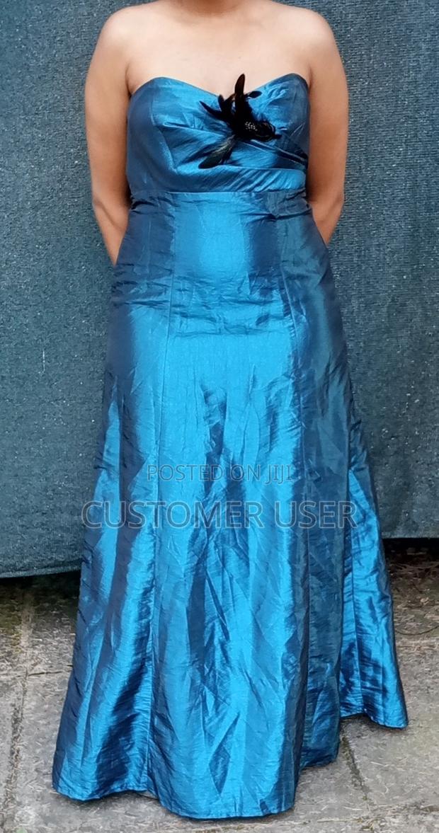 Teal Satin Dinner/Prom Dress