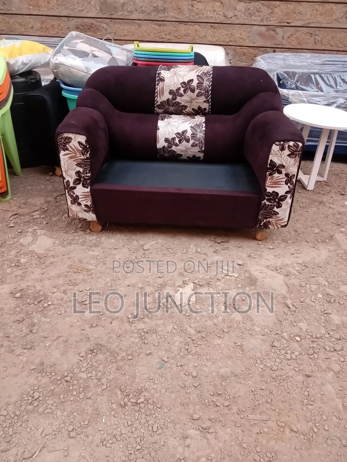 Maroon Two Seater Sofa