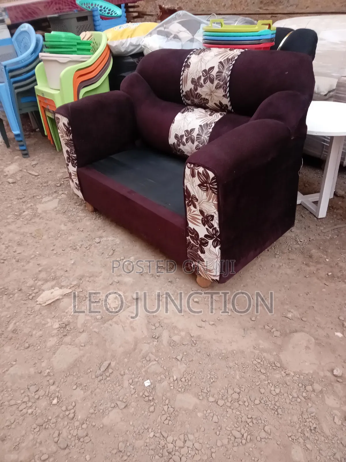 Maroon Two Seater Sofa