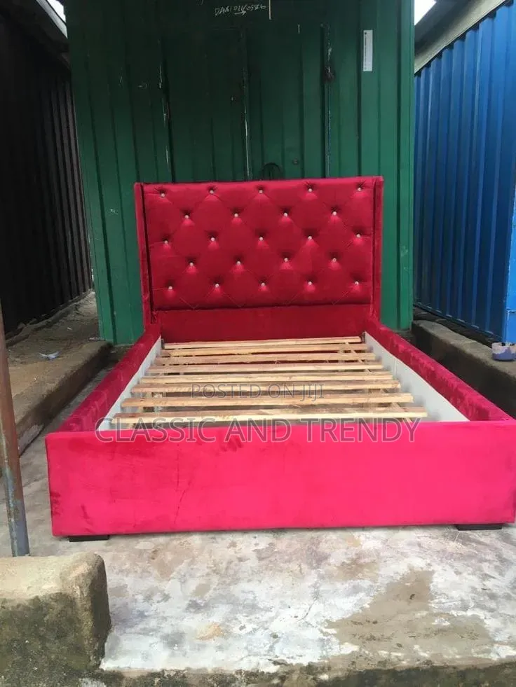 5x6 Red Tufted Bed