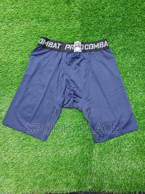 Navy Blue Sports Compression Shorts