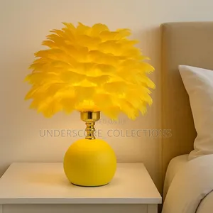 Yellow Medium Sizes Feathers Like Bedside Lamp