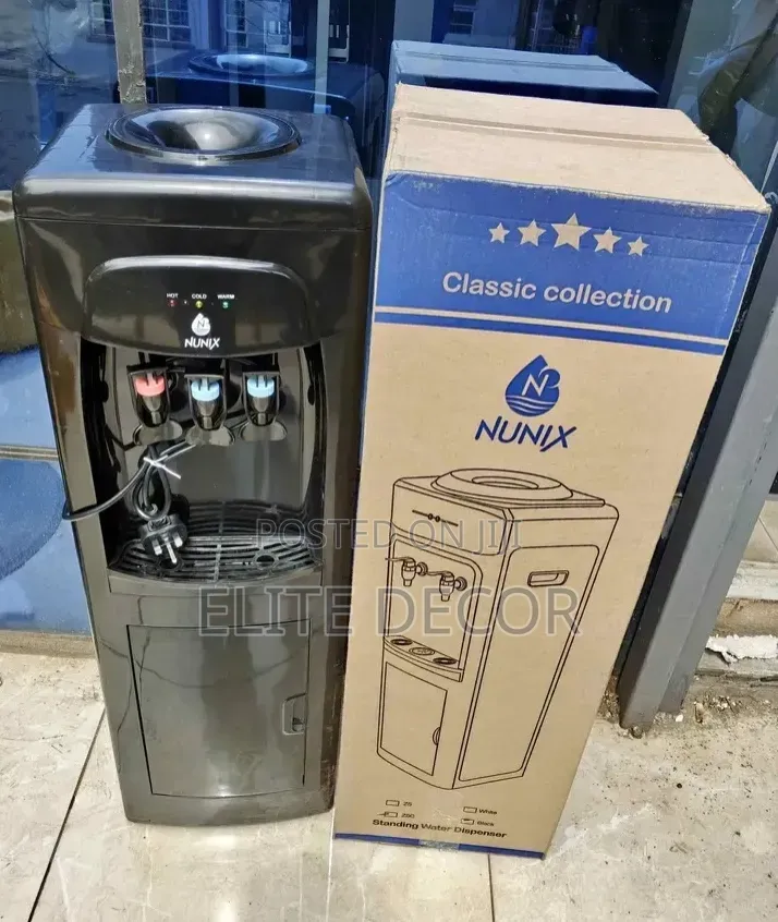 Nunix Q7c 3-Tap Water Dispenser – Hot, Cold Normal Water | Black