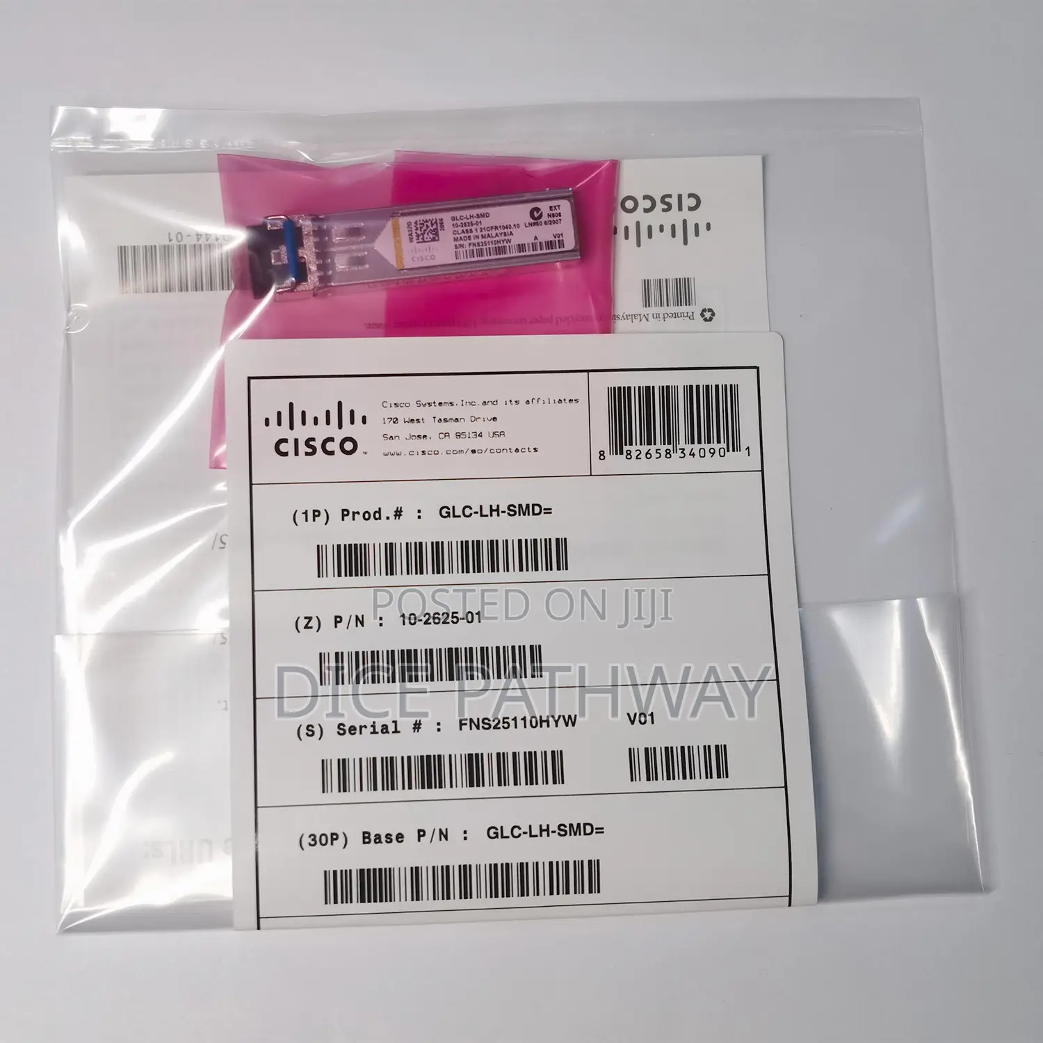 Cisco GLC-Lh-SMD SFP Transceiver, 1000base-Lh/1310nm/SMD