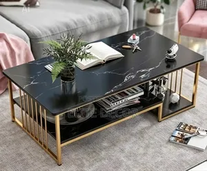Executive Black Marble Coffee Table – Premium Luxury Finish