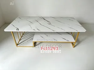Executive White Marble Coffee Table – Modern Luxury Living Room