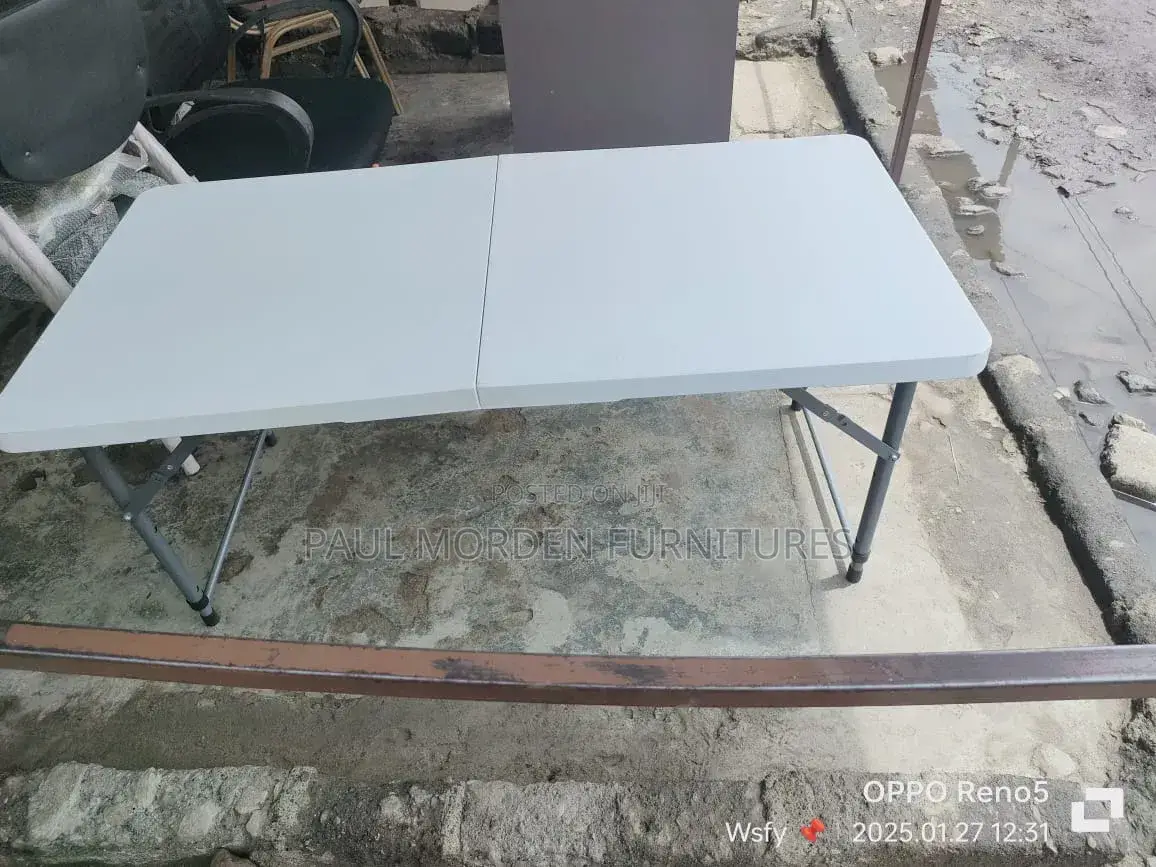 Foldable Table White, Traveling Available