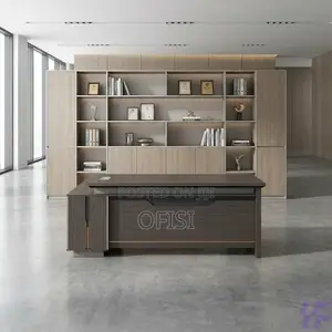Office Desk; Modern Executive Office Desk With Side Cabinet