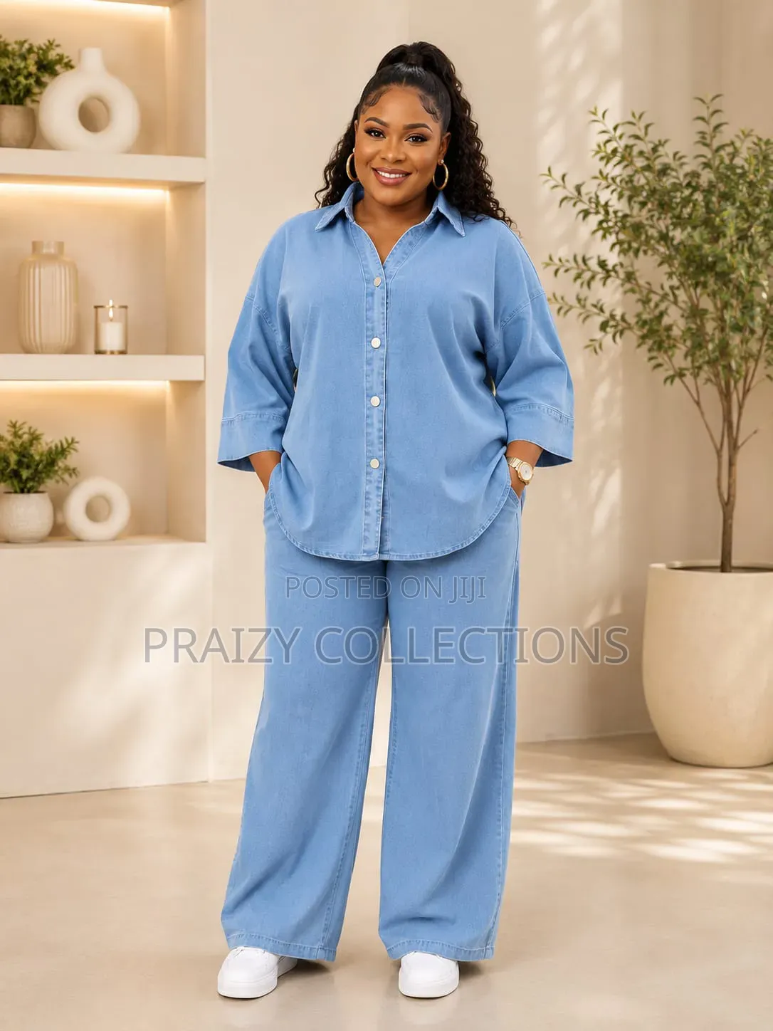 Elegant and Stylish Original Non-Fade Denim 2pc Set