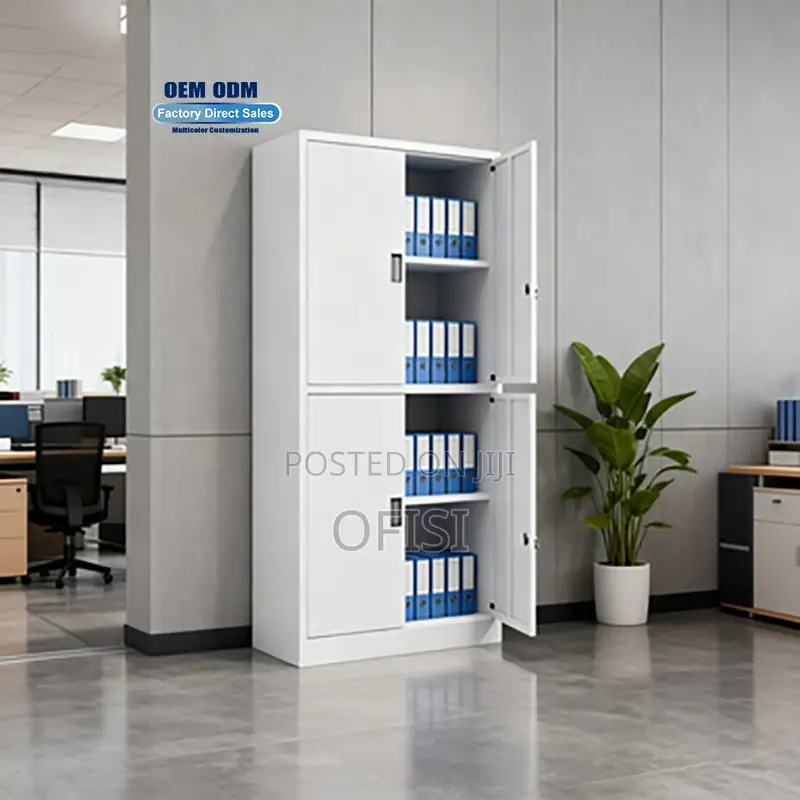 Office Cabinet; Steel Lockable 4-Door Cabinet