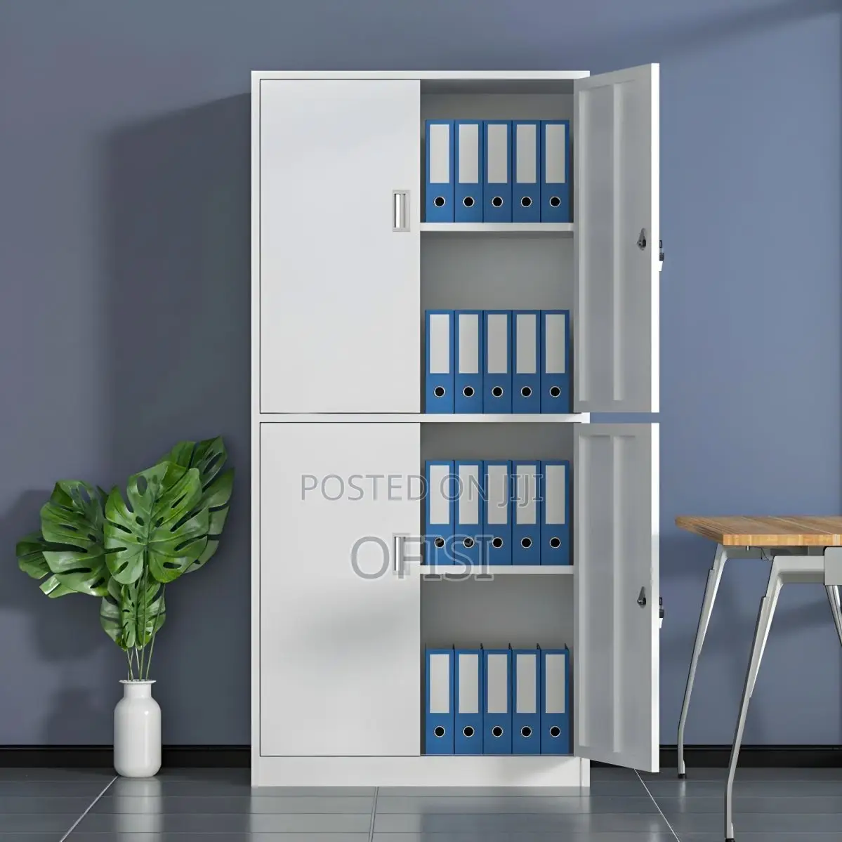 Office Cabinet; Steel Lockable 4-Door Cabinet