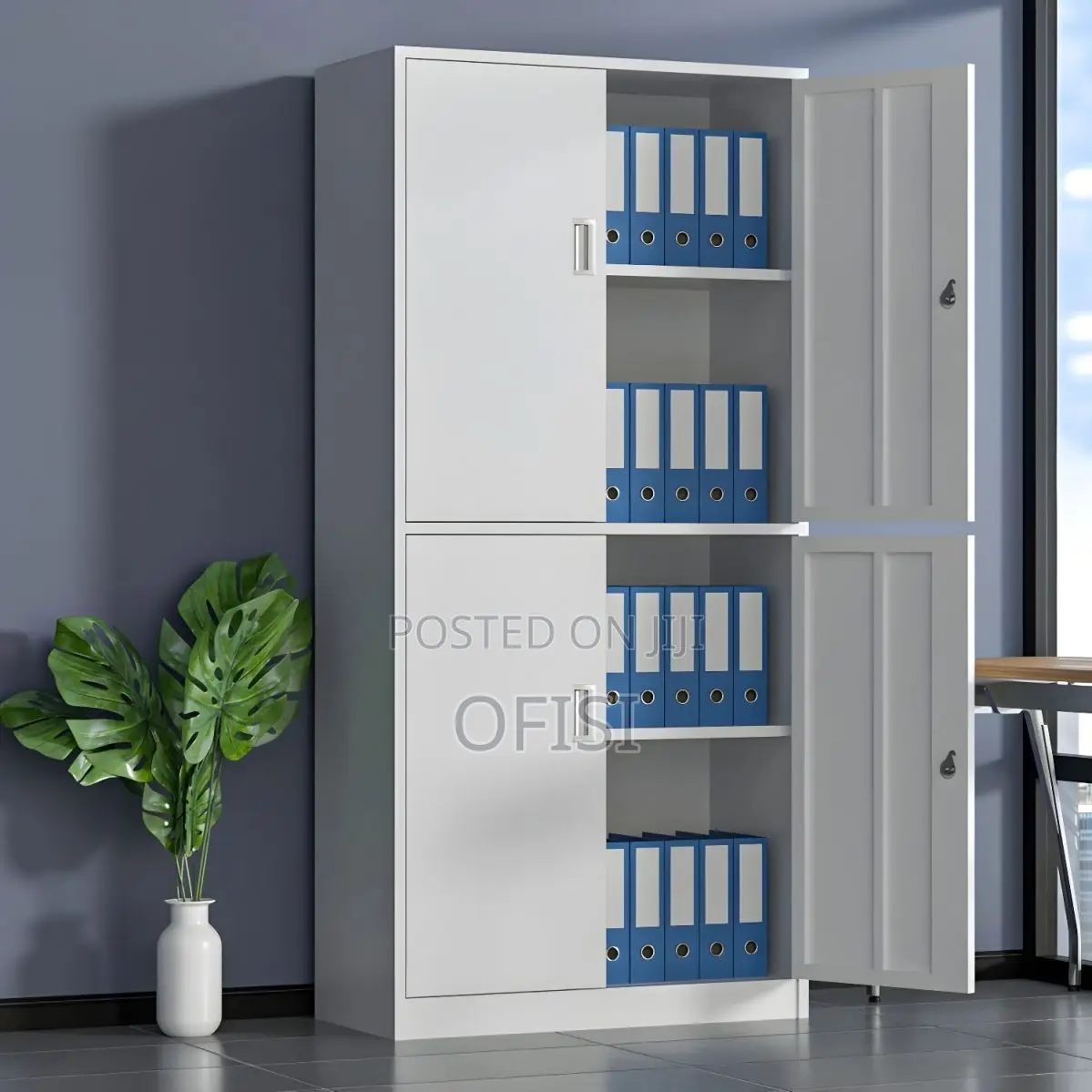 Office Cabinet; Steel Lockable 4-Door Cabinet