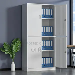 Office Cabinet; Steel Lockable 4-Door Cabinet