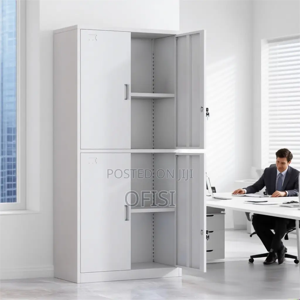 Office Cabinet; Steel Lockable 4-Door Cabinet