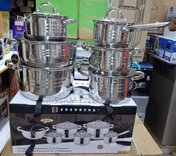 12pcs Stainless Edenburg Sufuria 
Code Eb_4012