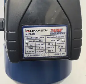 Maxmech Mjet-100 Jet Booster Water Pump 750w 1hp 38m Head 60l/Min