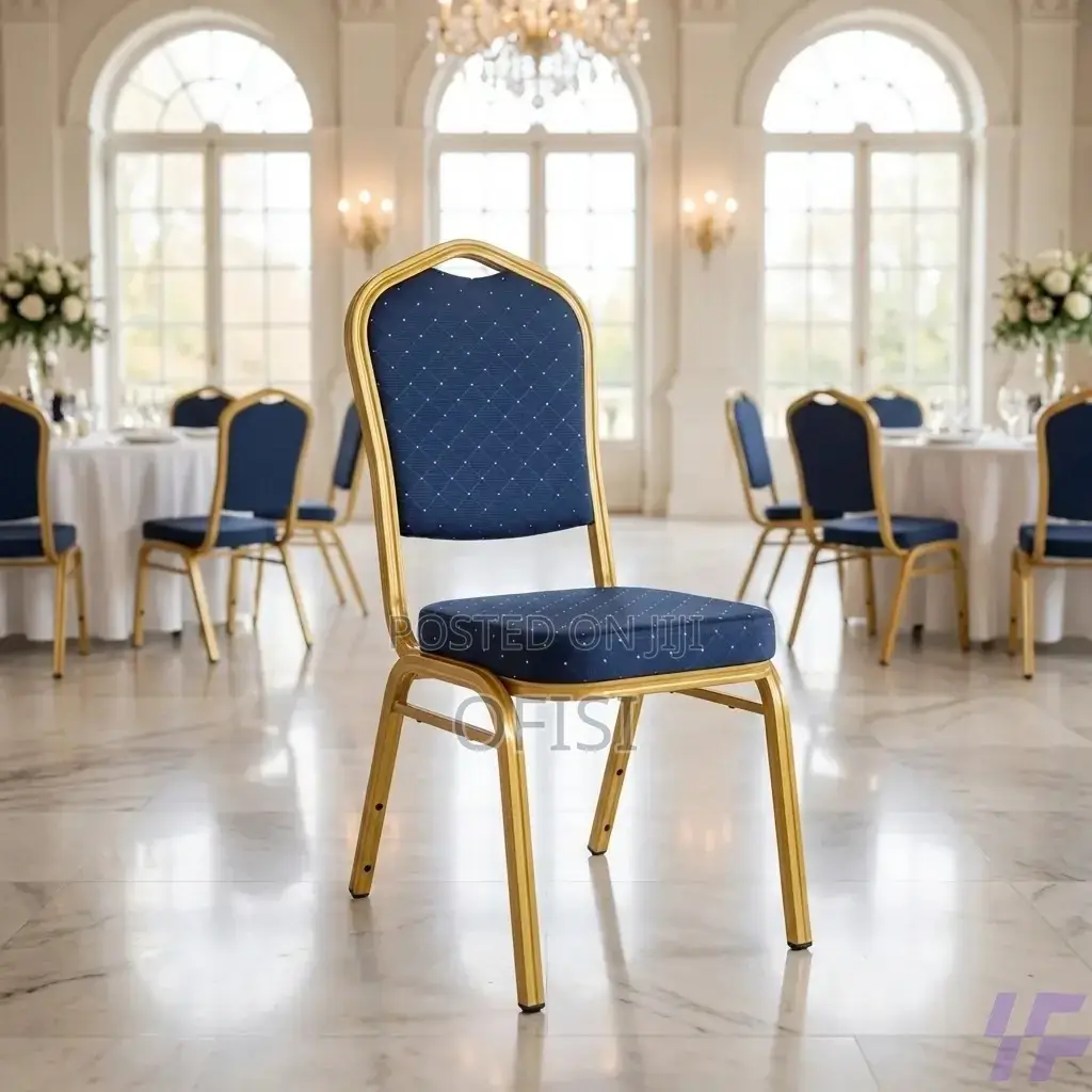 Conference Chair; Blue Modern Banquet Conference Chair