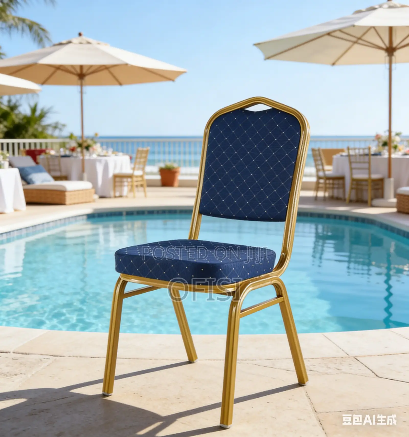 Conference Chair; Blue Modern Banquet Conference Chair