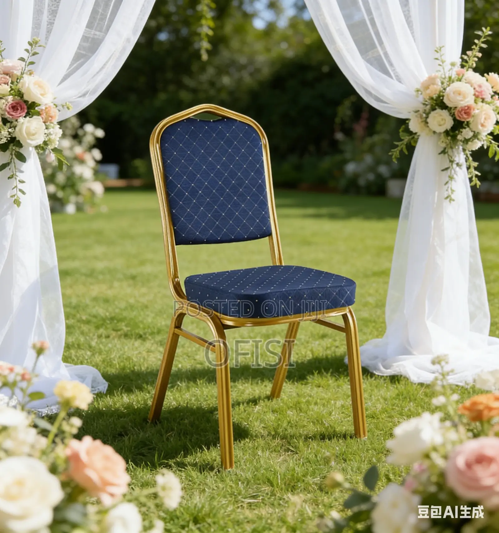 Conference Chair; Blue Modern Banquet Conference Chair