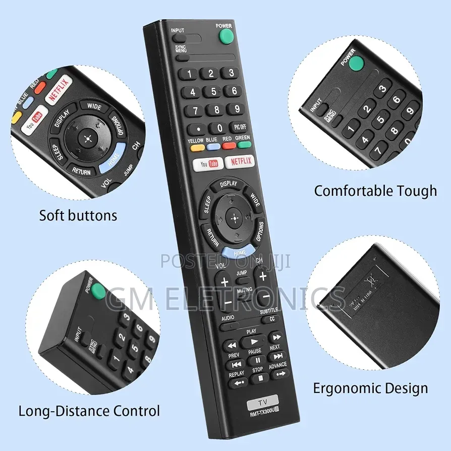 RMT-Tx300u Remote Control Compatible to Sony Tv Kd-55x720e Kd-49x720e