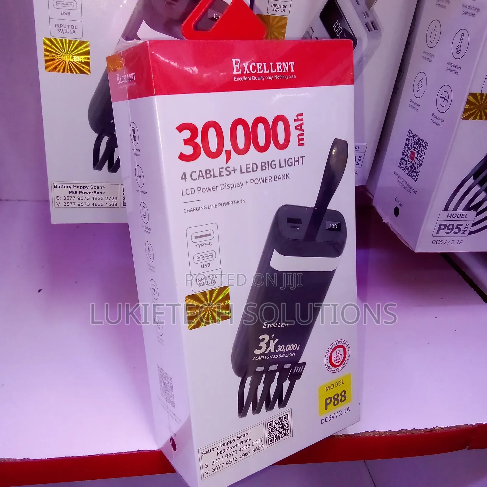 Excellent Powerbank 30000mah With Led Big Light