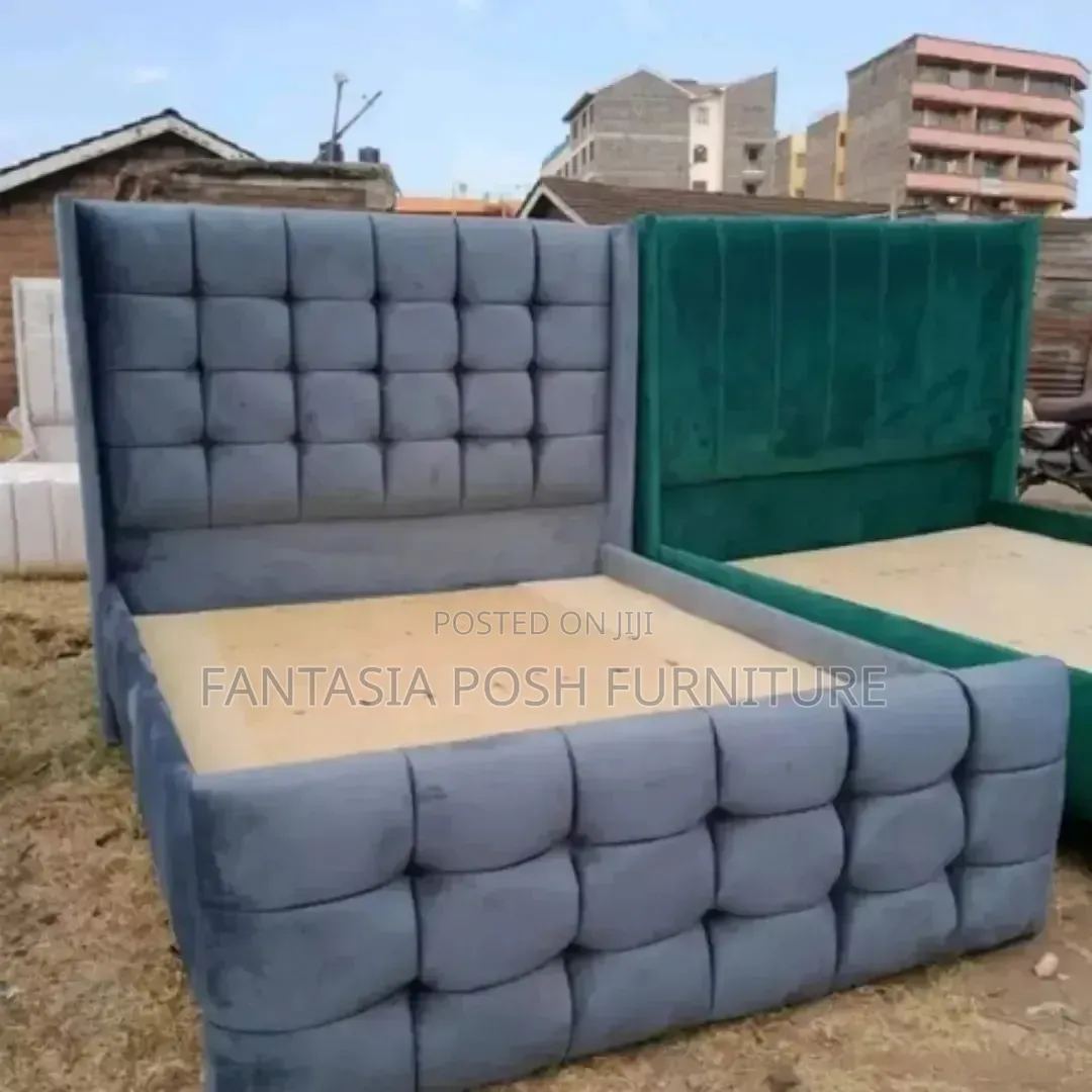 Grey Chesterfield 5 by 6 Bed