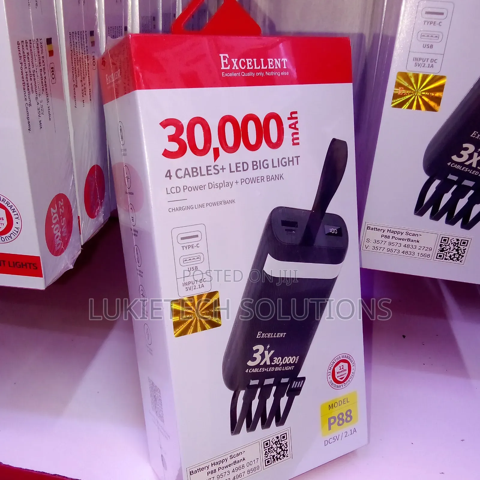 Excellent Powerful Powerbank,30000mah With LCD Power Display