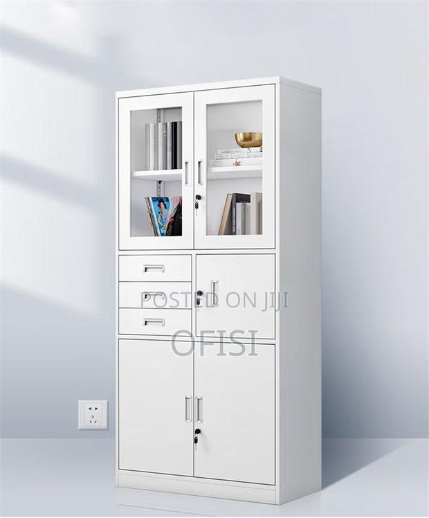 Office Cabinet; Half Glass Metallic Safe Cabinet - thumbnail 2