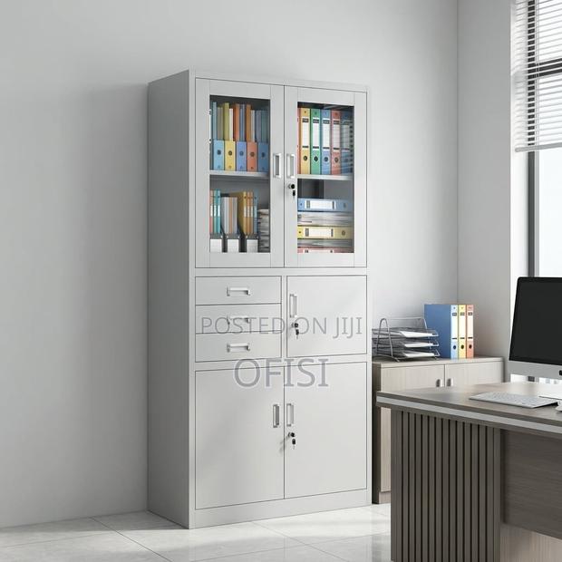 Office Cabinet; Half Glass Metallic Safe Cabinet - thumbnail 3