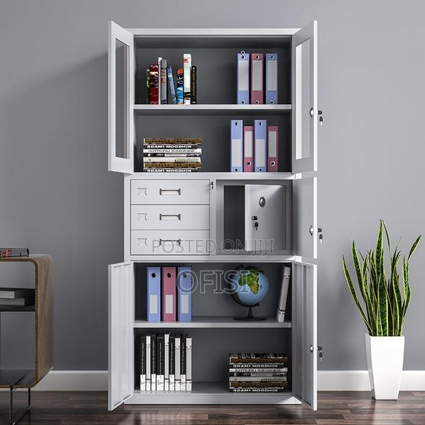 Office Cabinet; Half Glass Metallic Safe Cabinet - thumbnail 4