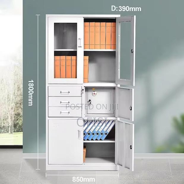 Office Cabinet; Half Glass Metallic Safe Cabinet - thumbnail 5