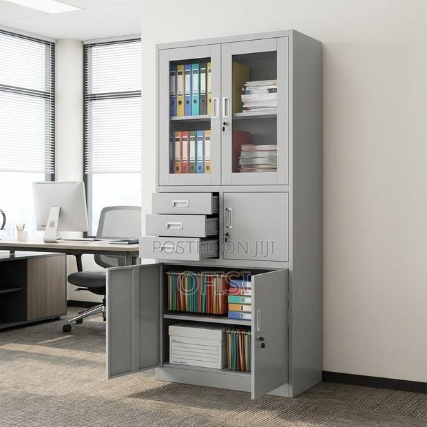 Office Cabinet; Half Glass Metallic Safe Cabinet - thumbnail 7