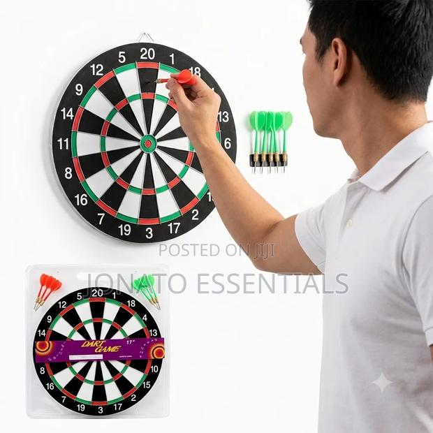 17-Inch Dart Board Game Set With 6 Metal Darts