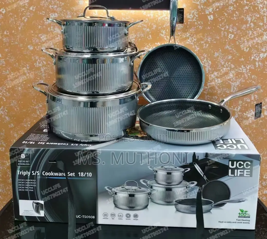 Ucc Life (8pcs Set ) High Quality Tripply S/S Steel Cookware Set