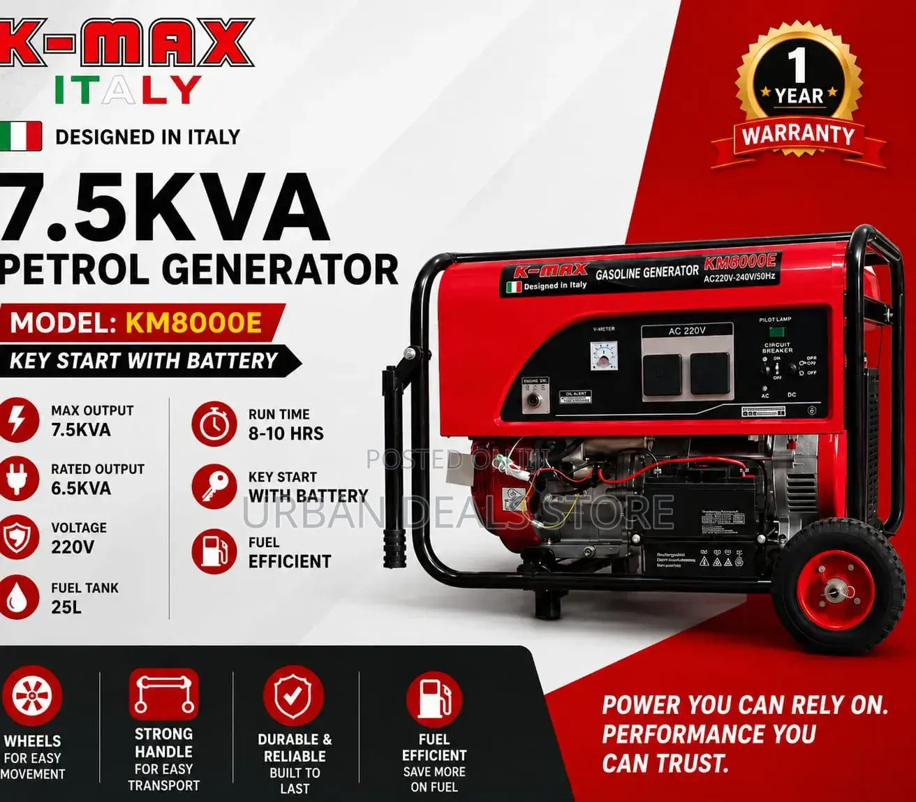K Max Km5500e 3kva Key Start Generator