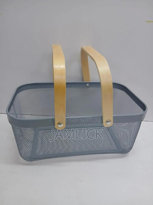 Stylish Storage Fruit Basket With Bamboo Handles - Bz - thumbnail 2