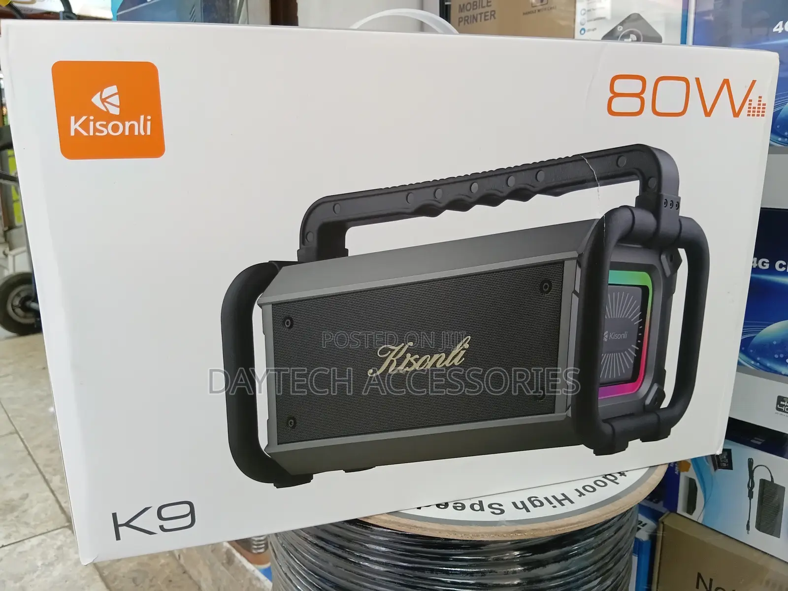 The Kisonli Portable Bluetooth Speaker Robust 80w Power Output.