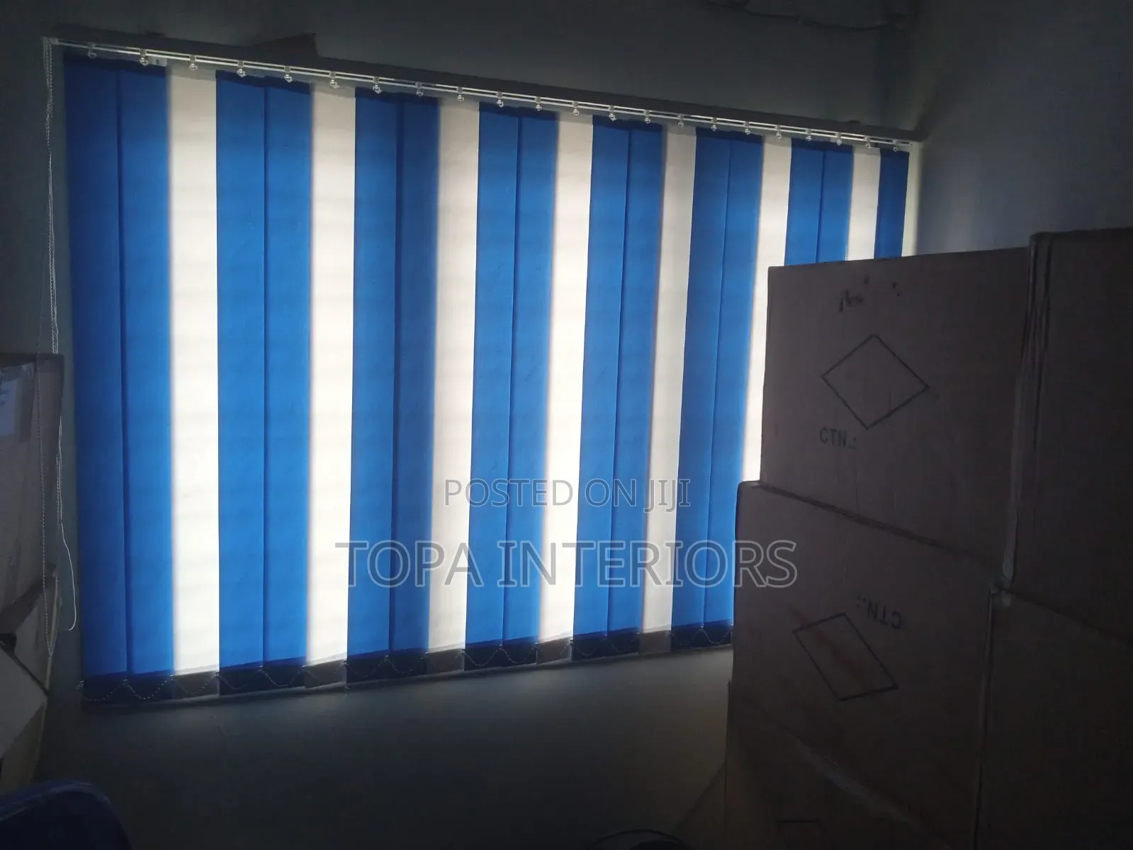 Custom Made Vertical Office Curtain Blinds Installation