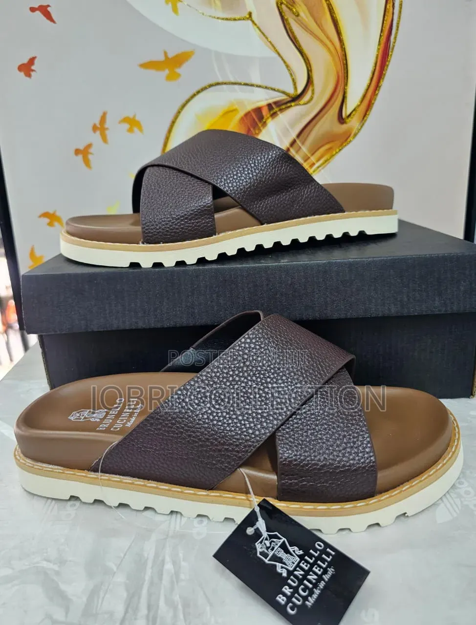 Brunello Cucinelli Coffee Sandals