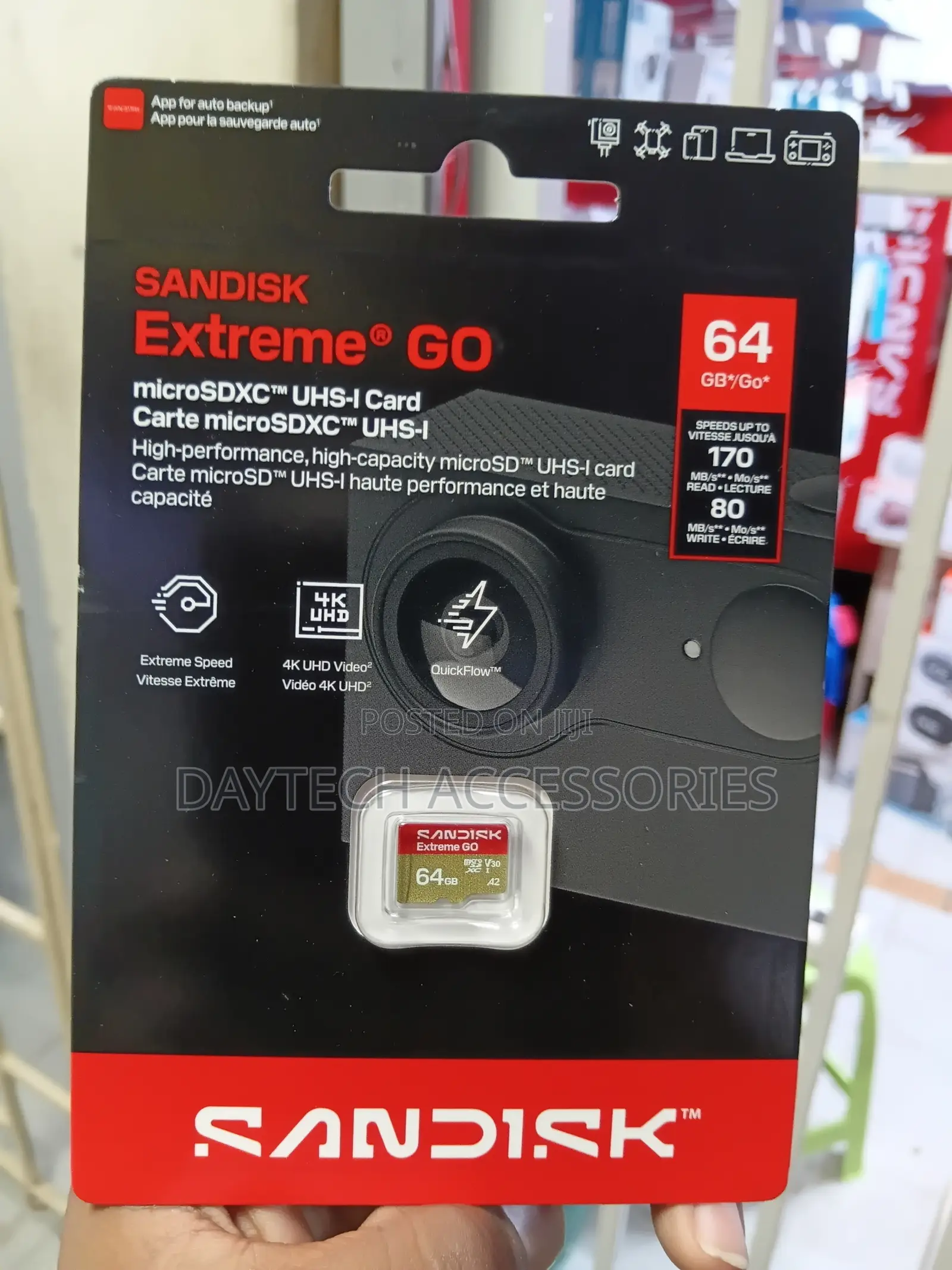 64gb Sandisk Extreme Go Microsdxc Uhs-I V30 A2 170mb/S