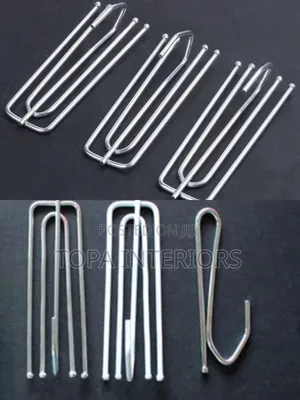 4-Prong Silver Curtain Hooks Per Piece