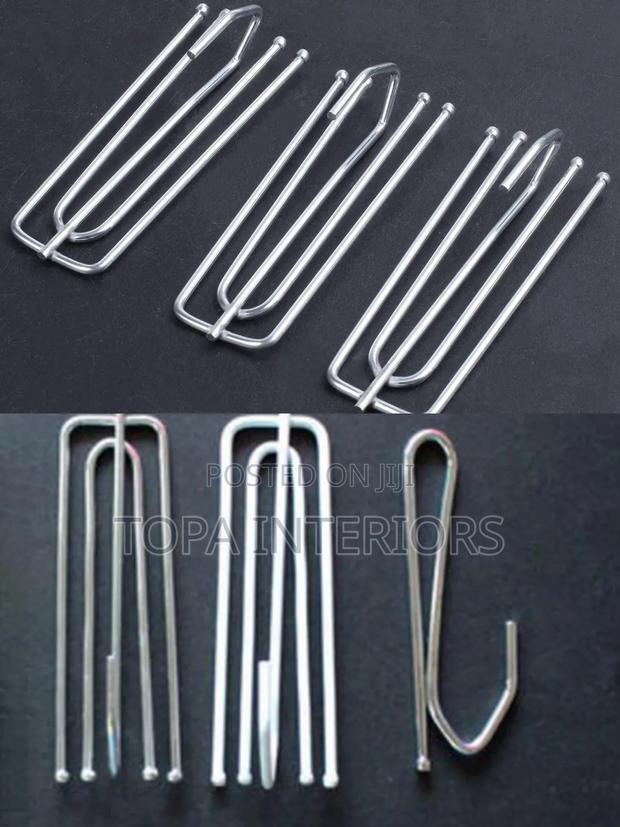 4-Prong Silver Curtain Hooks Per Piece