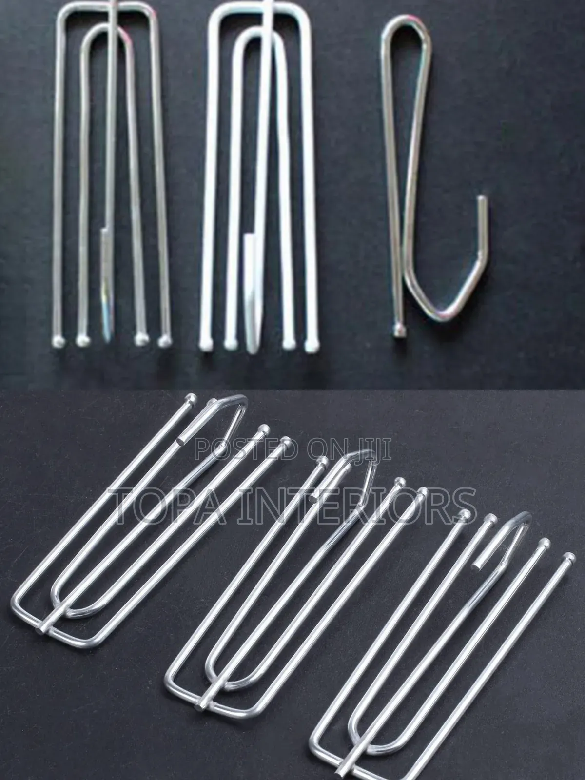 4-Prong Silver Curtain Hooks Per Piece